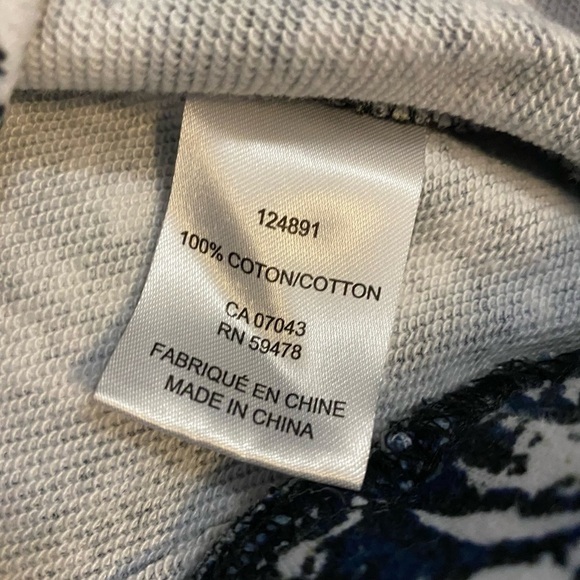 Joie Caleigh Floral Print Sweatshirt Cropped Blue MultiColor Thumb Holes Relaxed - Picture 7 of 9